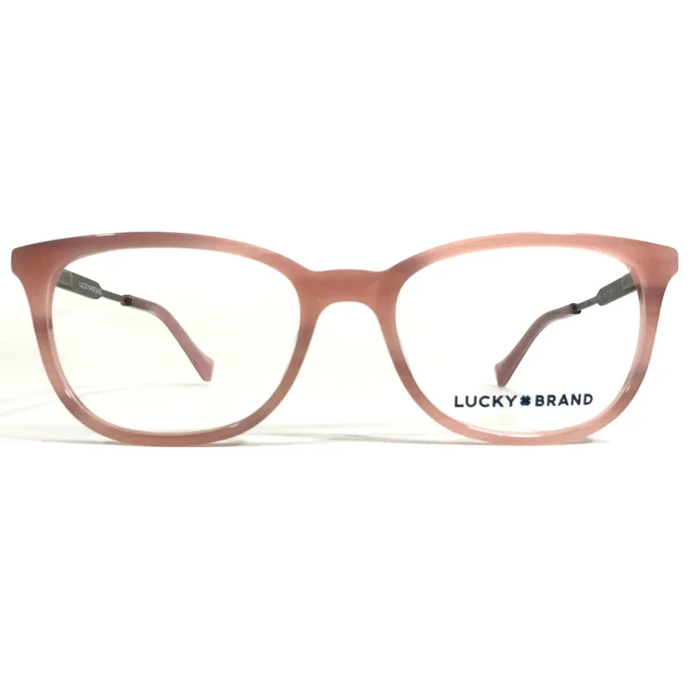 Lucky Brand Eyeglasses Frames D221 PINK HORN Gold Square Full Rim 52-17-140
